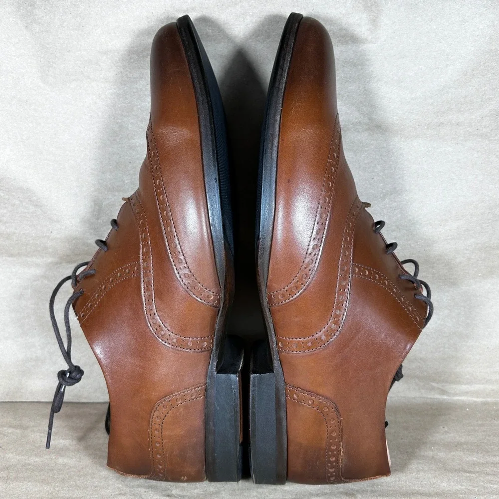 Wolf & Shepherd Men's Senna Oxford Size 12 Wingtip Broque Maple Honey Dress Shoe